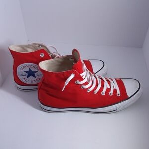 Converse Red and White High-Top Sneakers